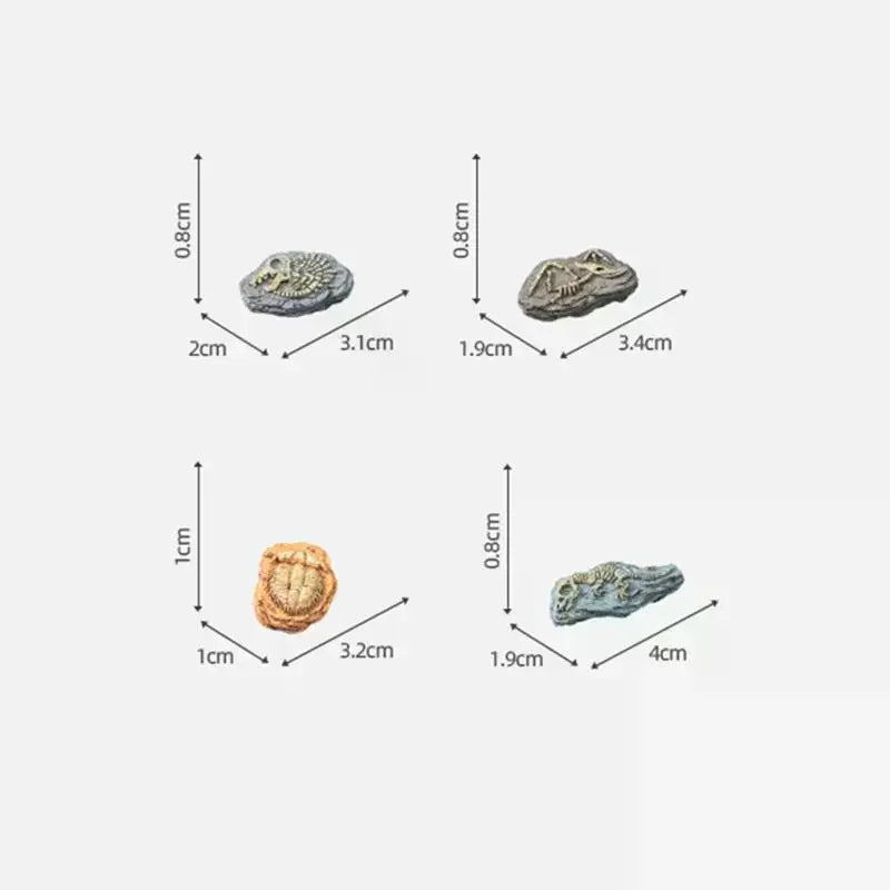 4Pcs Simulation Dinosaur Fossil Ornaments Mini Micro Landscape Decor DIY Desktop Craft Accessories Qme