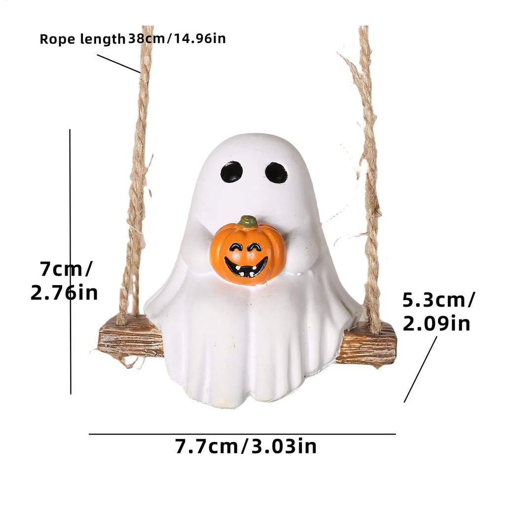 Ghost Pumpkin Ornaments Halloween Swing Holding Weather-resistant Qme
