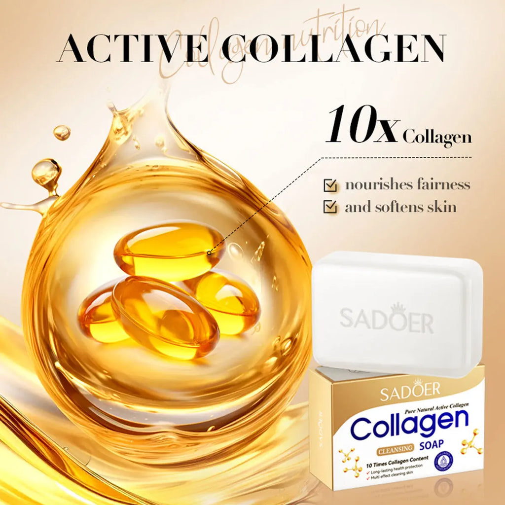 Collagen Gentle Moisturizing Deep Cleansing Face Bath Soap Qme