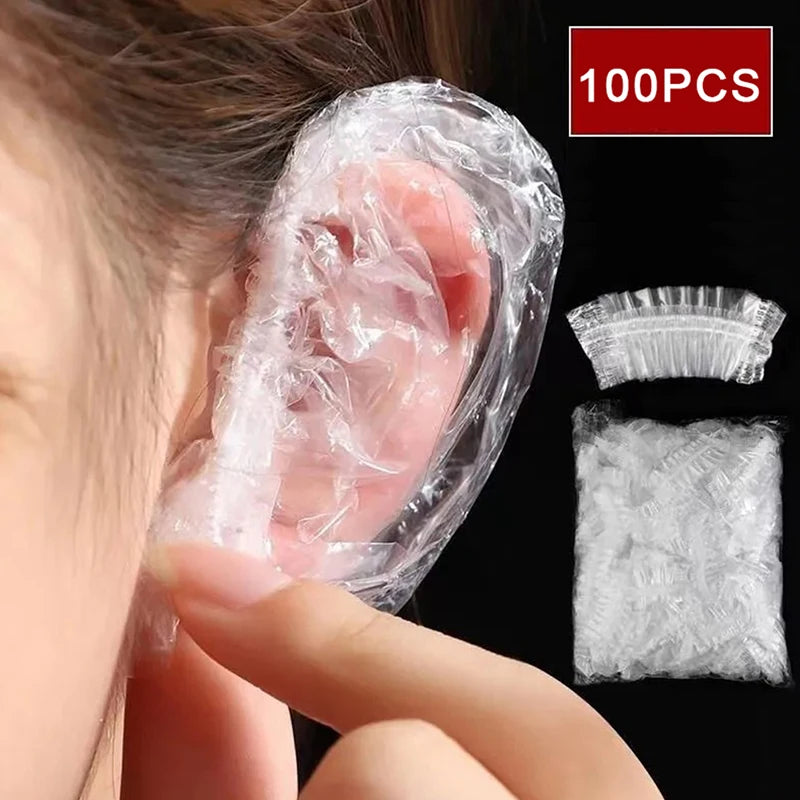 Disposable Hair Dyeing Ear Covers Waterproof Protectors Salon Barber Qme