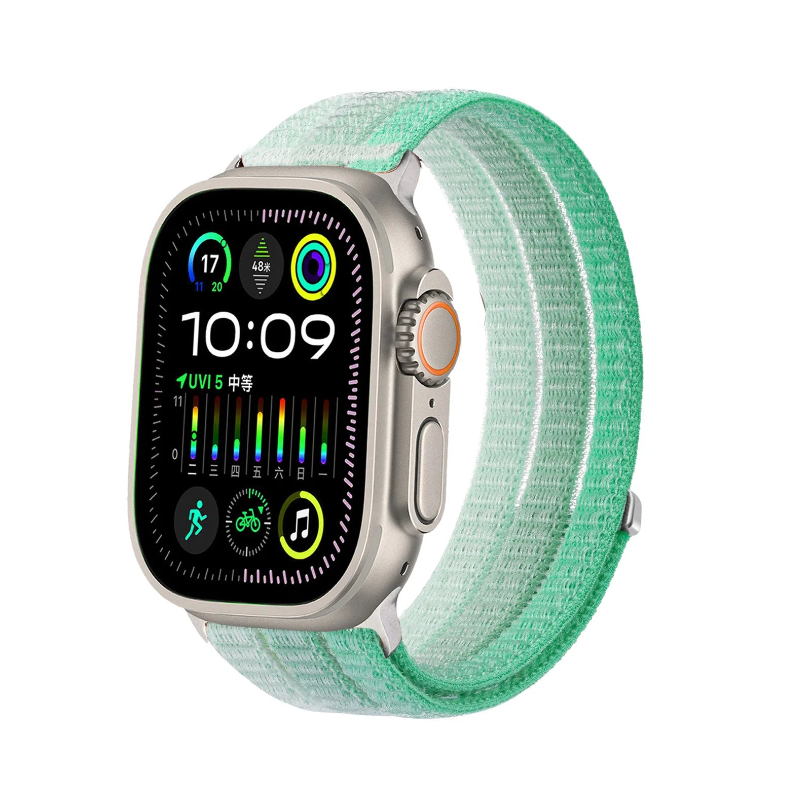 A Cloud Soft Breathable Nylon Loop Watch Strap for Apple Watch Series 10 9 8 S11 Lightweight Comfortable Replacement Wrist Band Qme Fresh green 42 44 45 46 49 S10 S