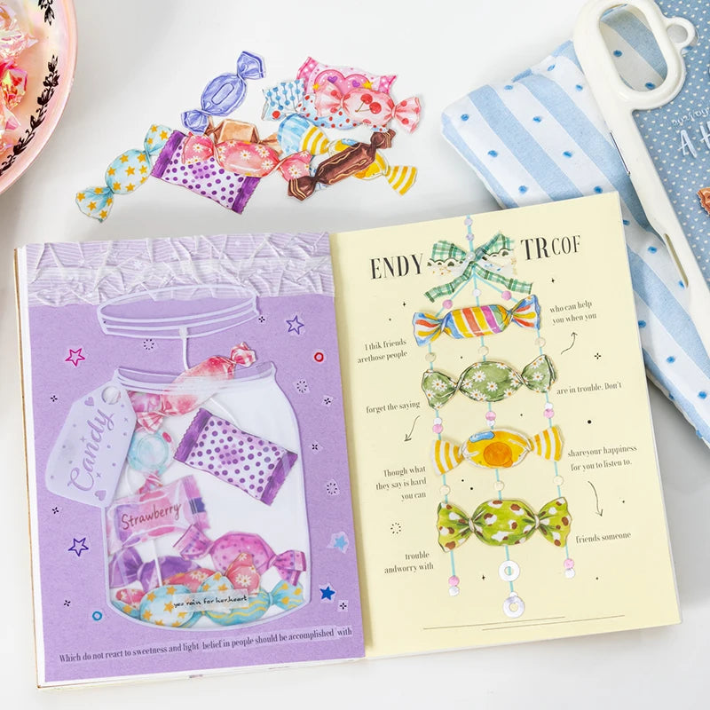 Candy Shaped Sticker Pack, Sweet Style Stickers for Junk Journal Decoration, Decorative Stickers for Water Cups, Photo Frames Qme
