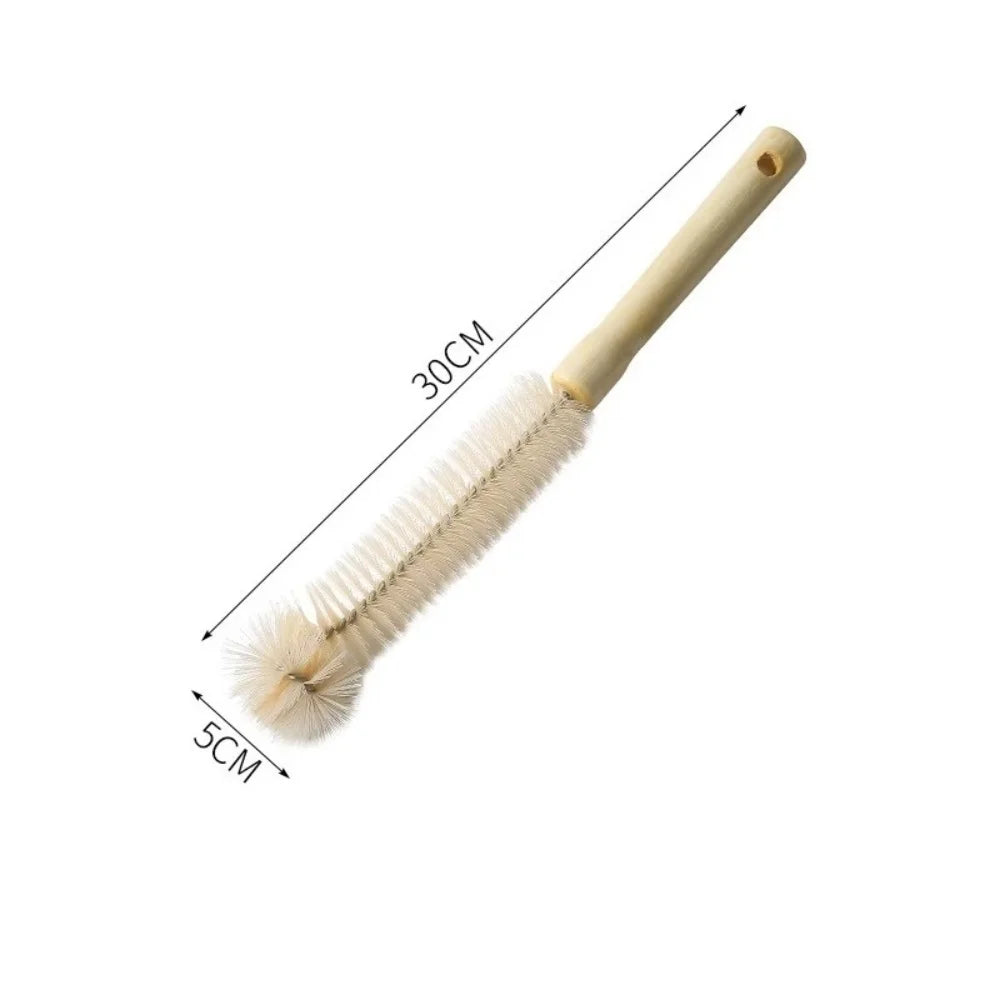 Kitchen Cleaning Tool Drink Bottles Glass Scrubbers Cleaning Brush Wooden Bottle Cleaning Brush With Long Handle For Baby Bottle Qme 30x5cm