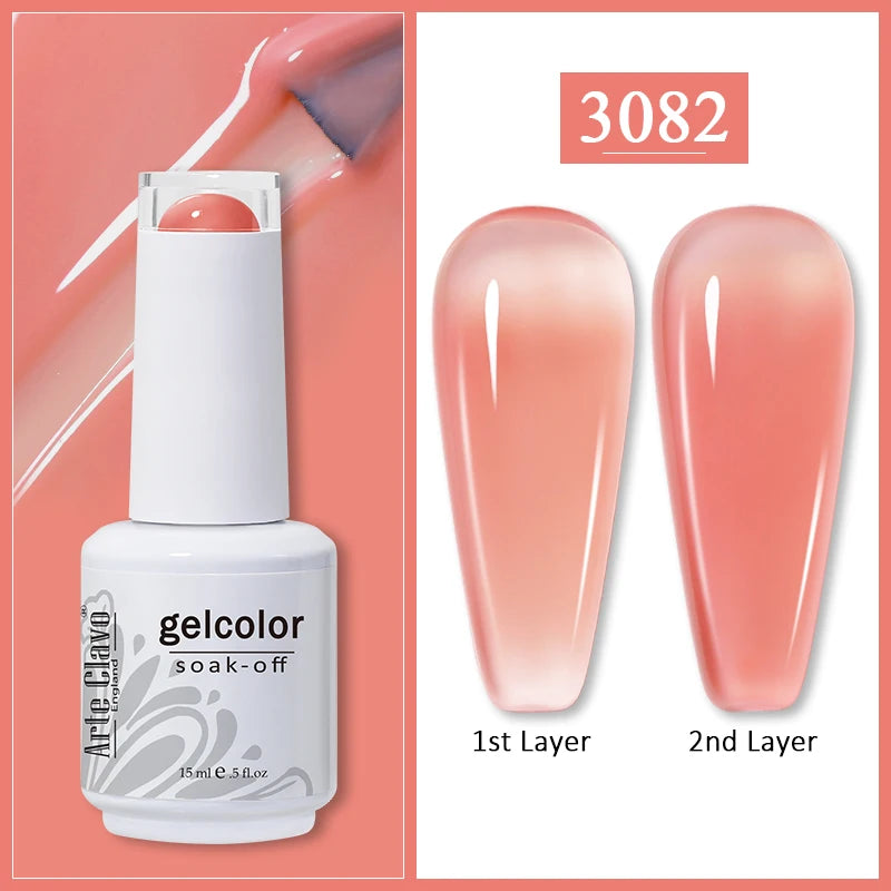 Arte Clavo Gel Nail Polishes Pink Nude Hybrid Lak Manicure