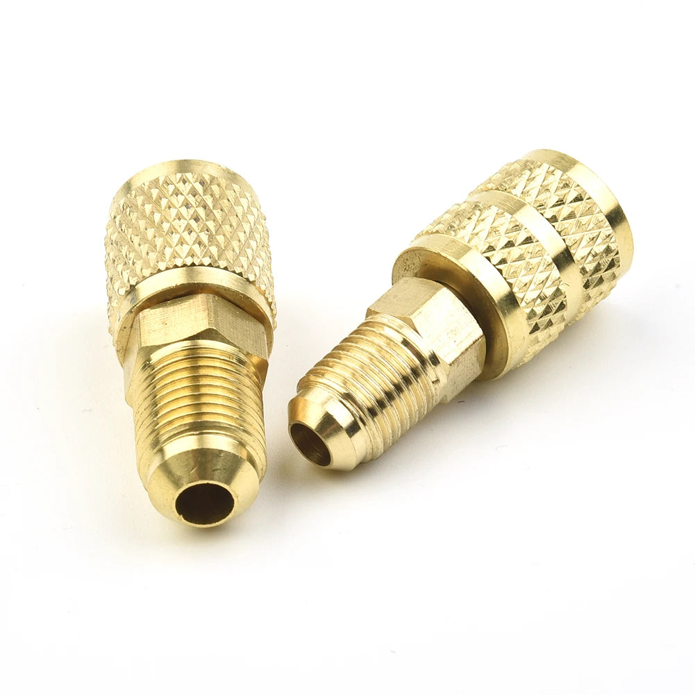2x Female/Male 5/16" SAE Male/Female 1/4" SAE For R410 R32 R22 Liquid Safety Valve Air Conditioning Refrigerant Repair Fluoride Qme
