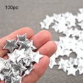Mini Five-pointed Star Confetti Glitter for Party Wedding Festival Decoration DIY Craft Supplies USA Independant Day Scene Props Qme Silver 20x20mm