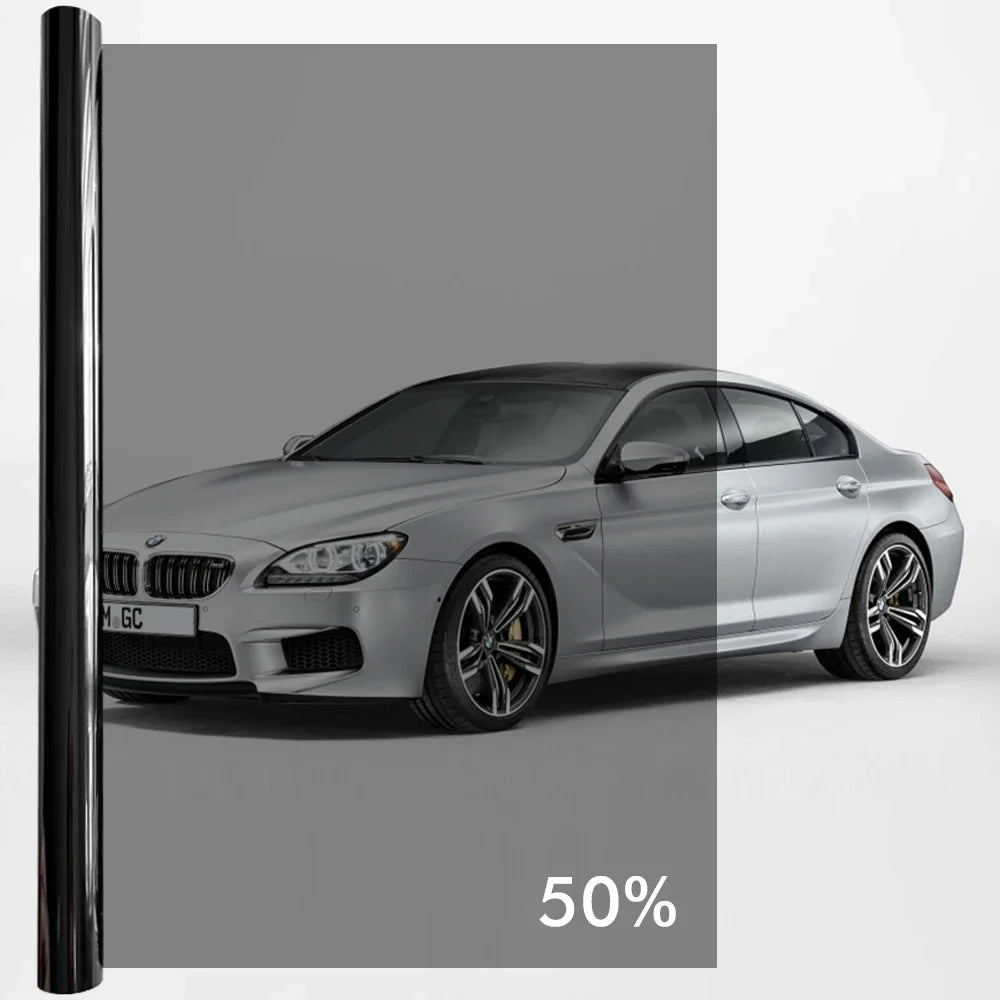 75cmx3m Car Window Privacy Film Anti Look Dark Glass Tint Vinyl Glare Foil Sticker Summer Solar UV Film Protective Accessories Qme 50Percent VLT 75x300cm