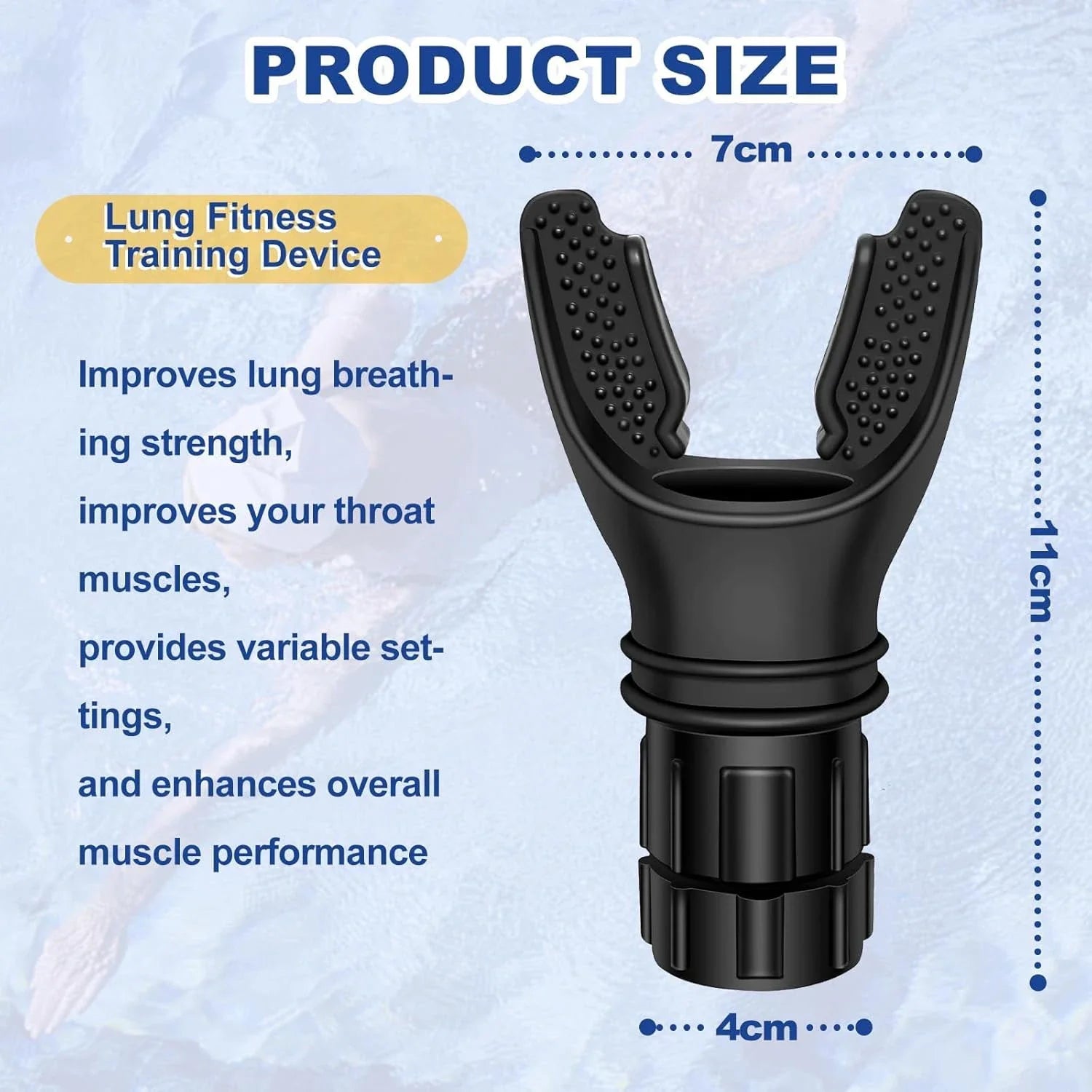 Breathing Trainer Lung Flexer Durable Fitness Exerciser Increases Lung Capacity Breath Adjustable Levels Respiratory Deep Breath Qme