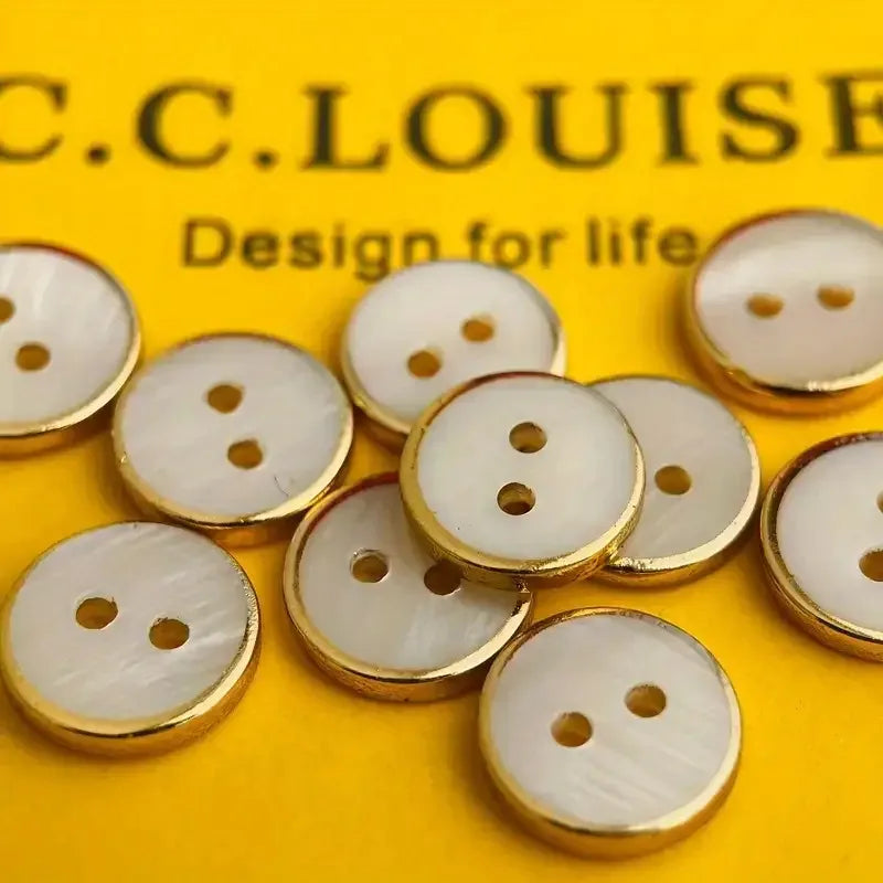 Resin Circular Button Craft Sewing Button 2-Hole Handmade DIY Accessory (11.5mm) Qme