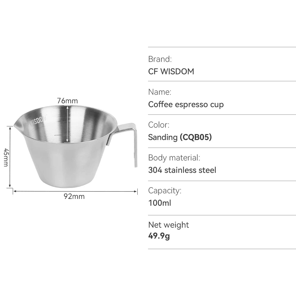 CFWISDOM Espresso Cup Stainless Steel Accessories Metal Measuring Qme CQB05