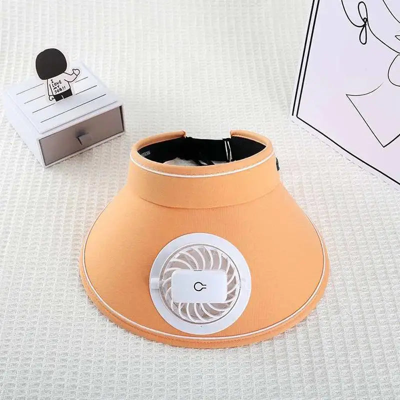 Breathable Cooling Fan Hat Sunscreen Sun Visor Fishing Peaked Cap Qme A5