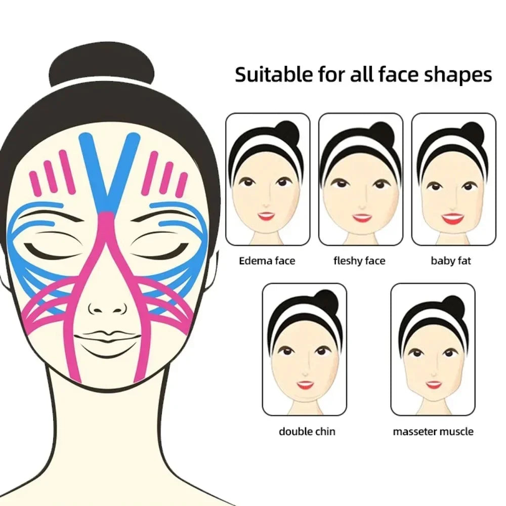 X 5M Kinesiology Tape Face V Line Neck Eyes Lifting Wrinkle Remover Qme