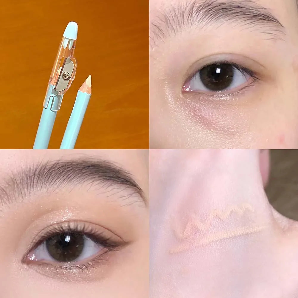 Waterproof Concealer Brightening Pencil Soft Smooth Nude Beige Cover Dark Circles Acne Anti Sweat Base Makeup Before Foundation Qme 02 Light Skin Tone