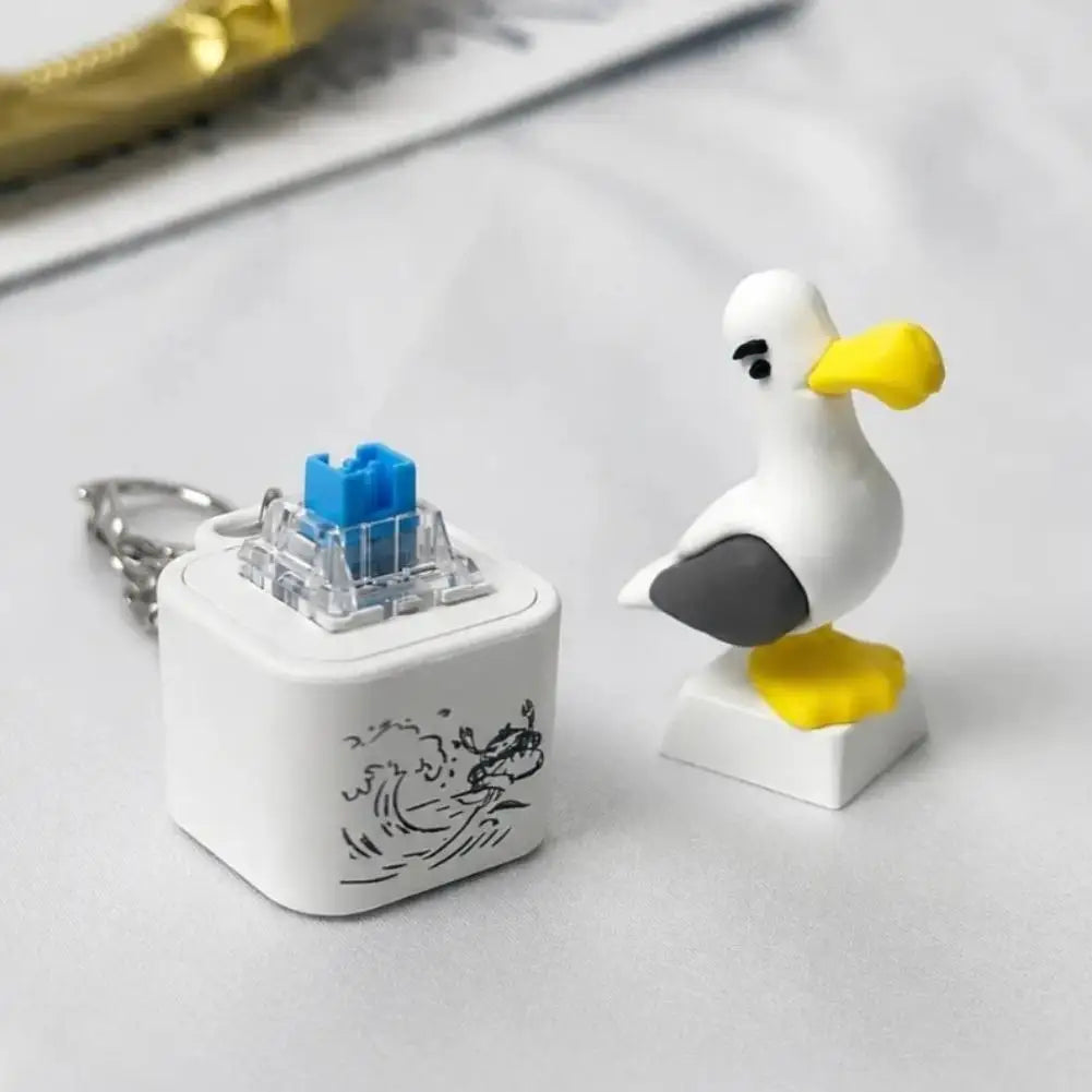 Seagull Button Keychain Rechargeable Fidget Toys Funny Keyboard Qme