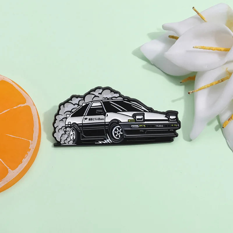 Trendy Cool Car Brooch Enamel Pins Japanese Anime Inspired Cartoon Brooches Lapel Metal Badge Clothes Jewelry Accessories Gift Qme