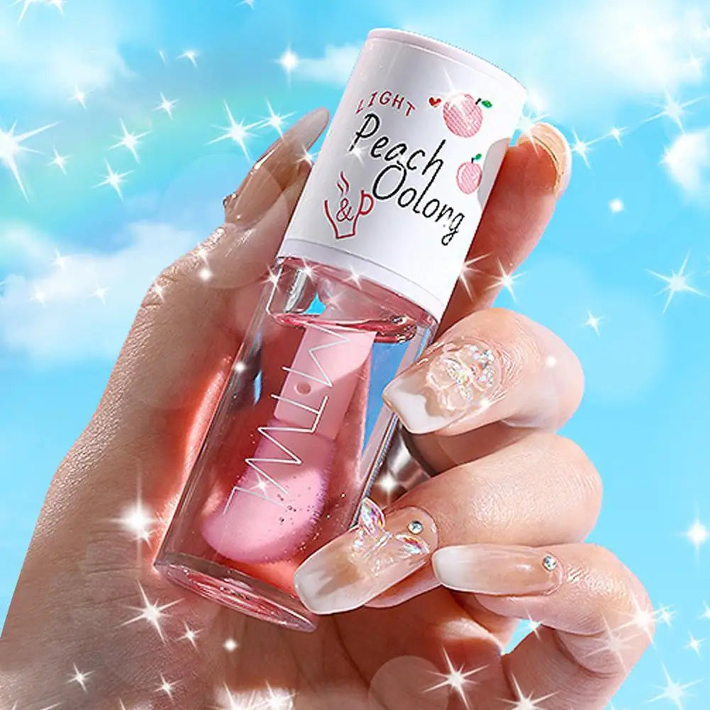 Korean Kawaii Lip Gloss Honey Peach Oil Long Lasting Non-sticky Qme