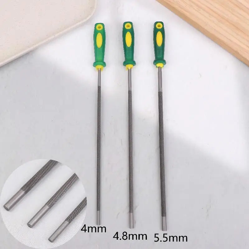 4.0mm 4.8mm 5.5mm Round High Carbon Steel Saw Chain Files Kit Chain Saw Sharpening File For Chainsaw Accessories Woodwork Tools Qme