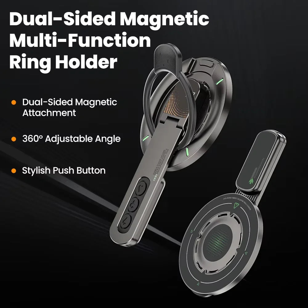 Double Sided Adjustable Magnetic Phone Holder 360° Rotation Portable Desktop Moblie Phone Mount Finger Ring Bracket For iPhone17 Qme