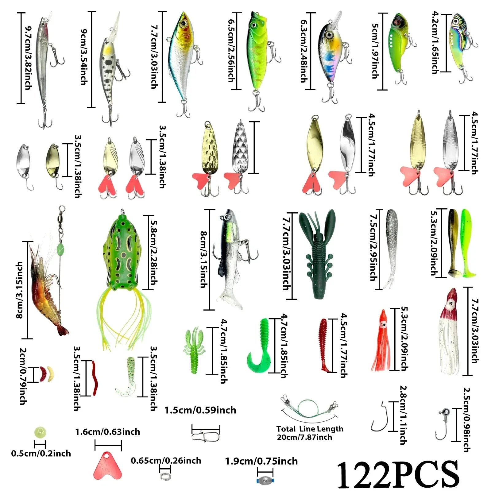 133 Fishing Lures Topwater Bait Rigs Tackle Bass Trout Salmon Qme