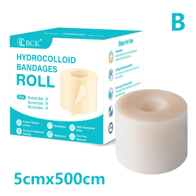 1 Roll Scar Cover Tape Waterproof Self-adhesive Hydrocolloid Band Aid Qme 5cmx500cm B