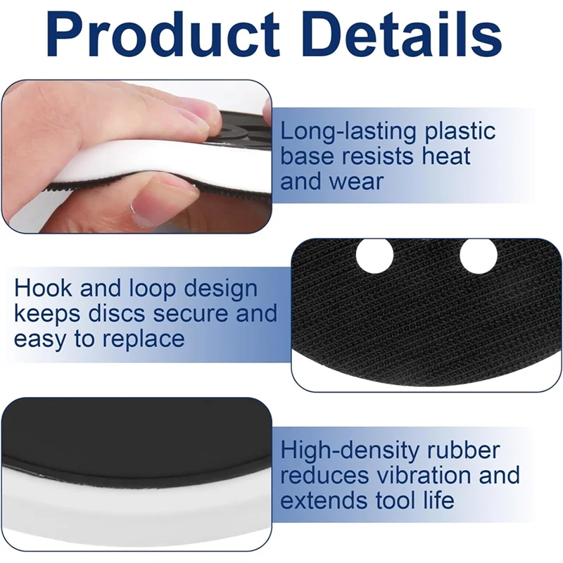 A02F-5 Inch Backing Pad Sanding Discs 2Pcs For PEX 300 AE 400 AE 4000 AE Grinder Polisher Sander Accessory Qme