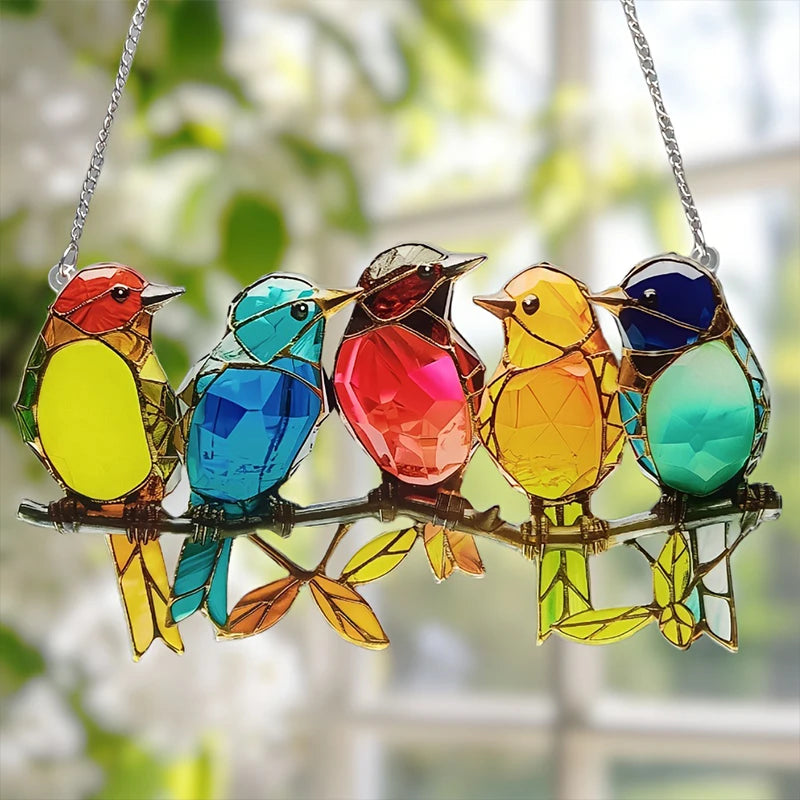 Cute Colorful Bird Pendant Acrylic Car Pendant Garden Garden Decoration Pendants Qme
