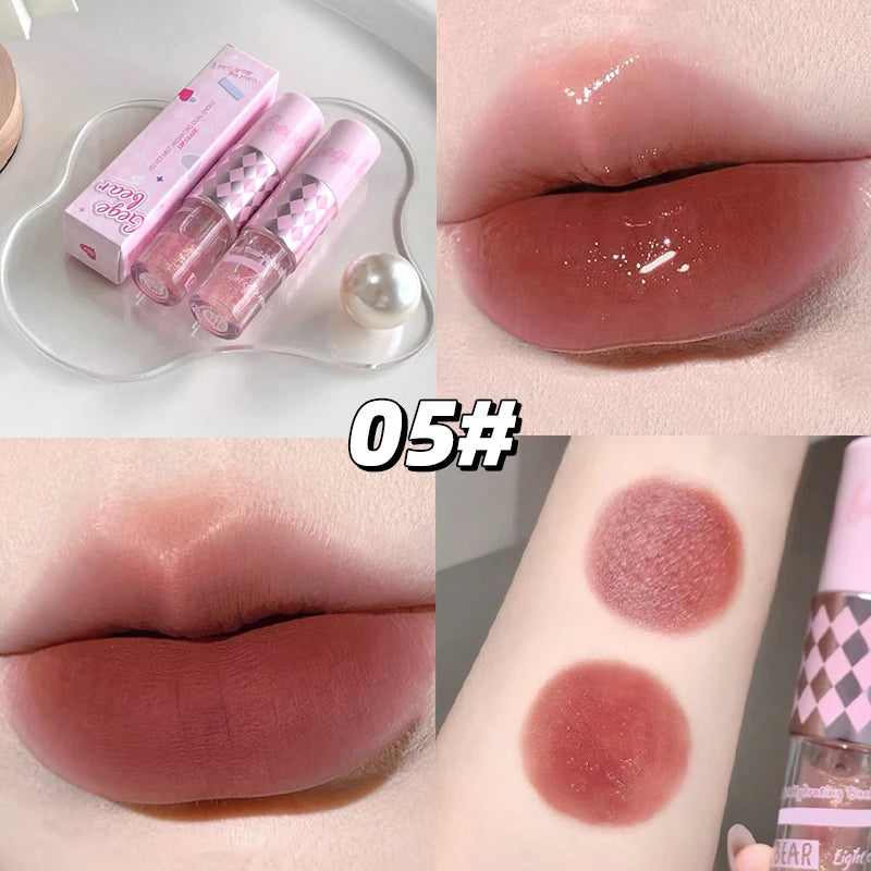 Double End Lip Glaze Gege Bear Full Gloss Mirror Matte Velvet Long Qme GX1379-05