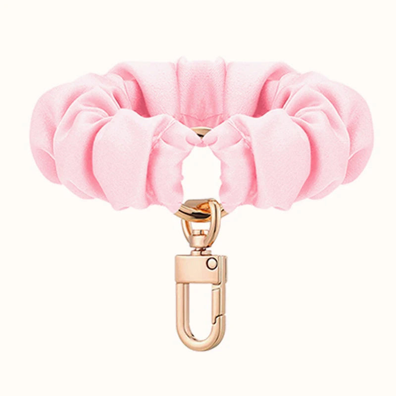 Adjustable Wristband Leather Scrunchie Keychain Sleek Keyring Qme A8