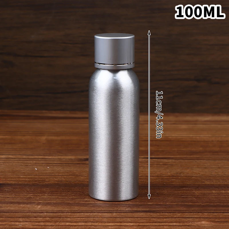 Silver Lid Aluminum Container Travel Bottle 30 50 60 100 120 150 200 Qme 100ML
