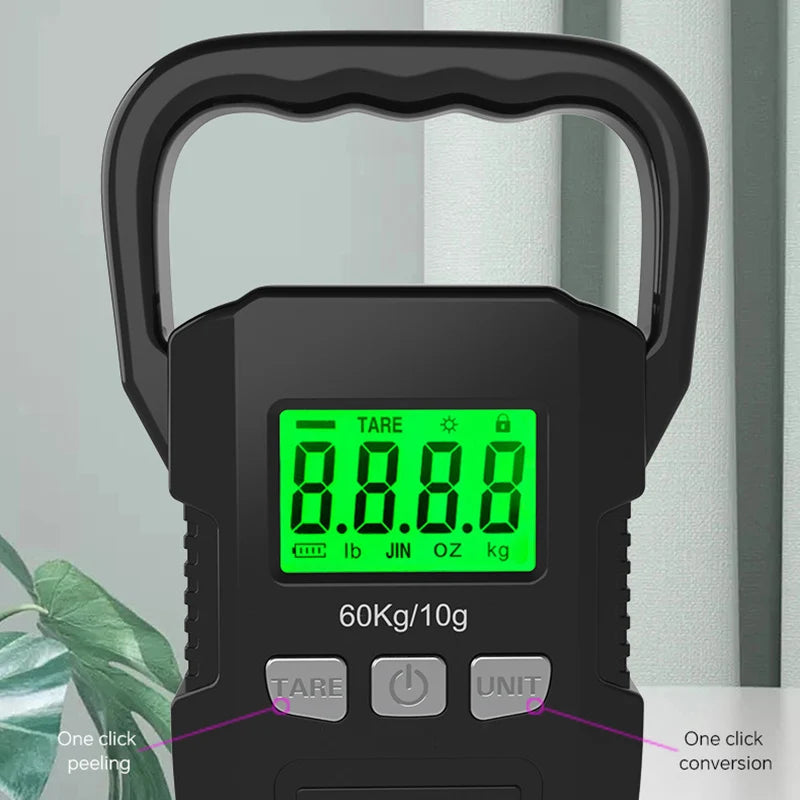 Portable Digital Weight Scale Electronic Luggage Hanging Battery USB Qme