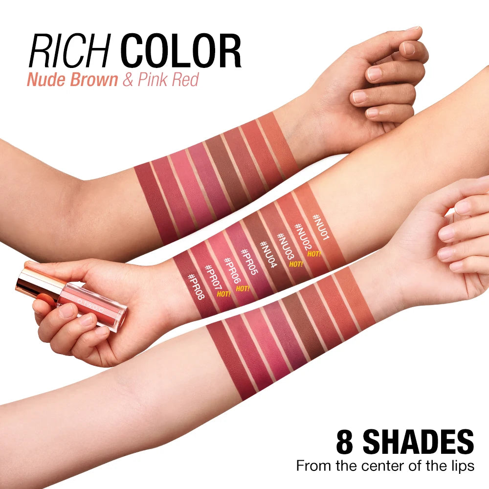 O TWO Lipstick Lip Tint Matte 24H Stay Color-locking Ultra-lasting Qme
