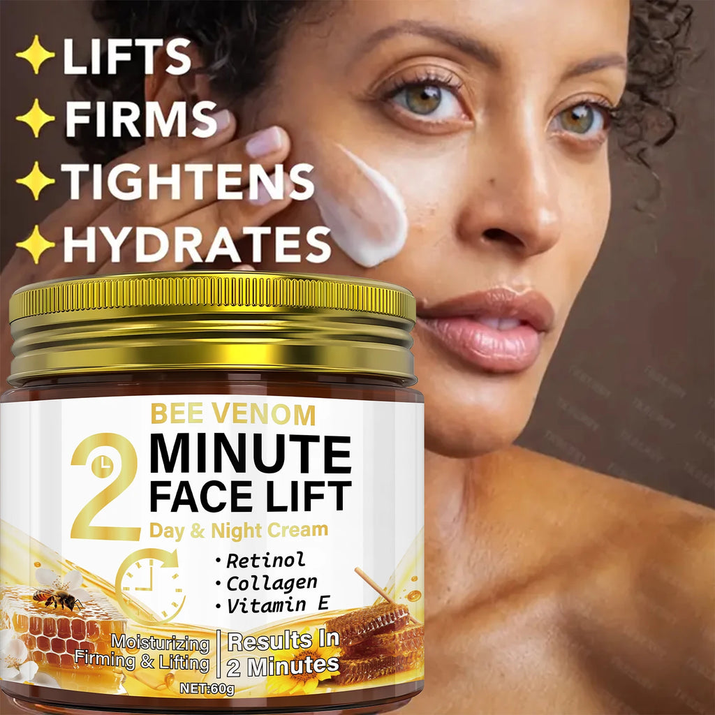 Bee Venom Anti-Aging Day & Night Cream with Retinol & Collagen - Intense Moisturizing & Firming Face Lift Treatment Qme