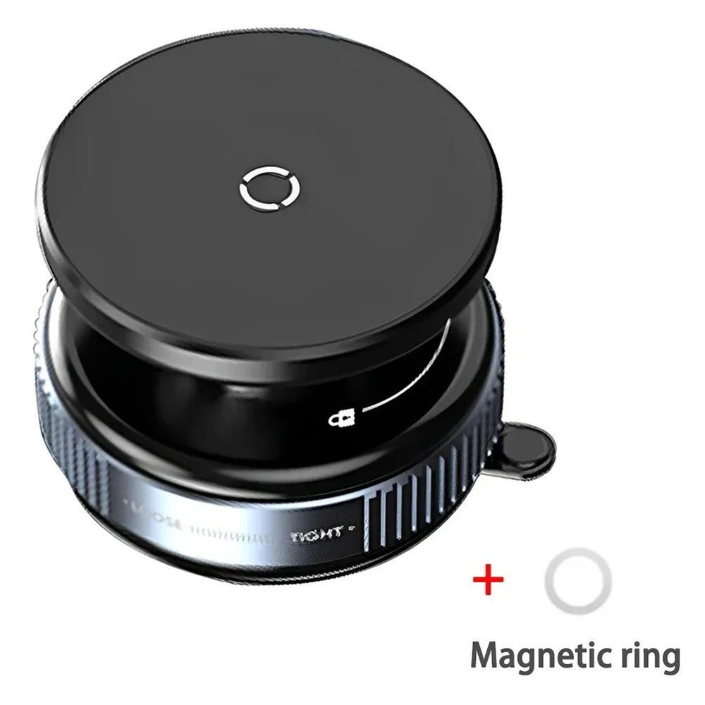 Magnetic Vacuum 360° Rotatable Car Moblie Phone Holder Universal GPS Navigation Stands For Car/Gym/Mirror/Shower/Smooth Surface Qme black