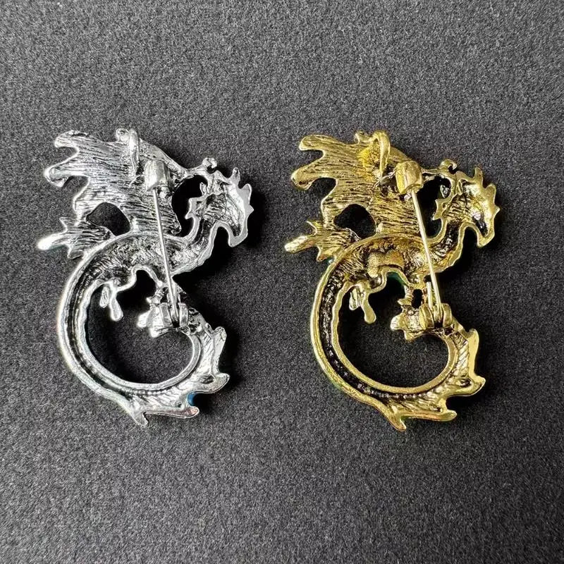 Vintage Enamel Dragon Brooch Hypoallergenic Durable Fashion Jewelry for Daily Wear Cosplay Anniversary Gift for Her Qme