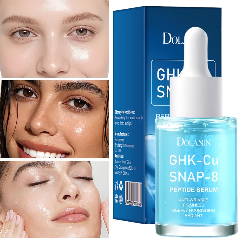 GHK-Cu Copper Peptides Facial Serum SNAP-8 Faded Fine Lines Wrinkles Firming Deep Moisturizing Hydration Collagen Skincare Serum Qme