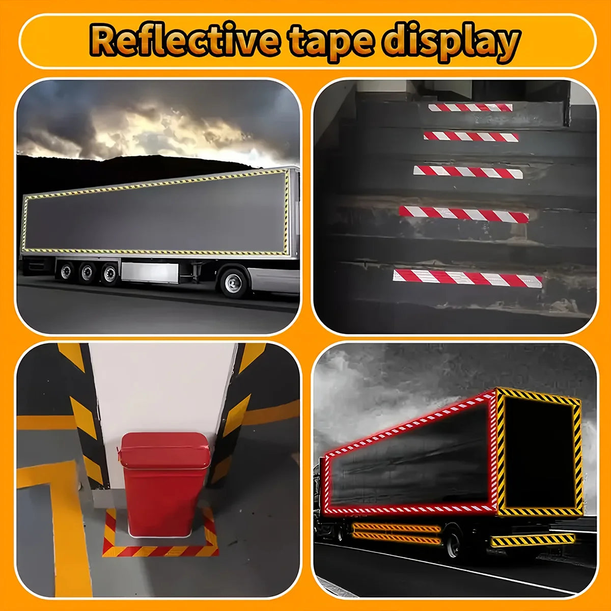 Reflective Twill Lattice Tape Waterproof Self-Adhesive Safety Warning Sticker Conspicuity Mark for Truck Vehicle Warning Qme