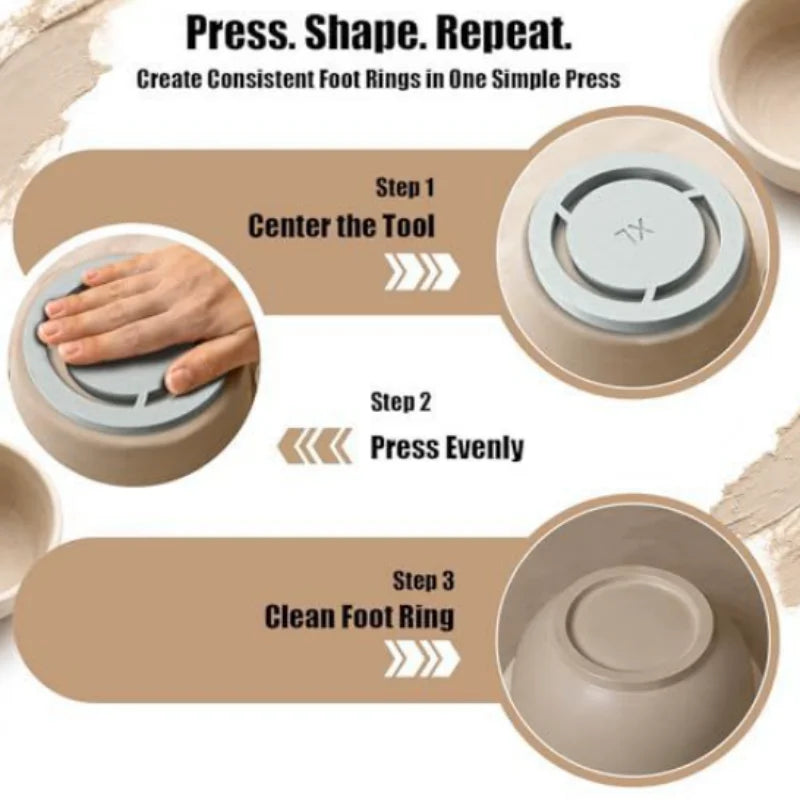 5 Sizes Pottery Foot Ring Template Consistent Base Ring Mold Ceramic Clay DIY Handmade Ceramic Pottery Making Supplies Qme