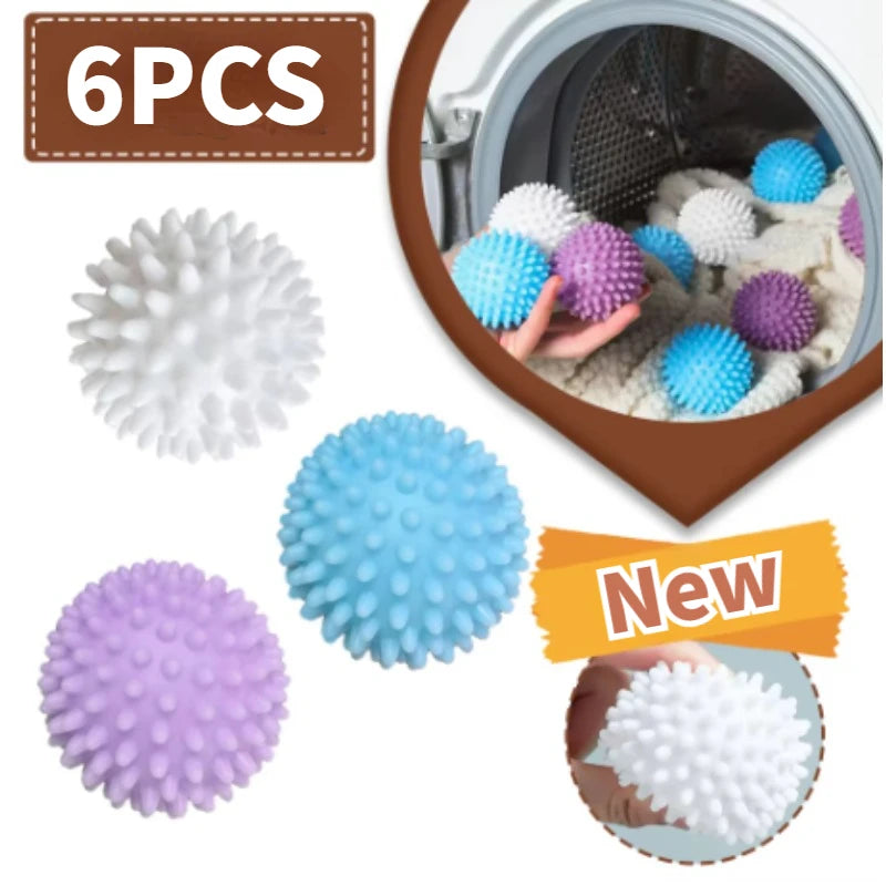 Laundry Balls Anti-Winding Magic Laundry Balls Drying Cleaning Ball Reusable Household Washing Machine Clothes Softener 6/1Pcs Qme