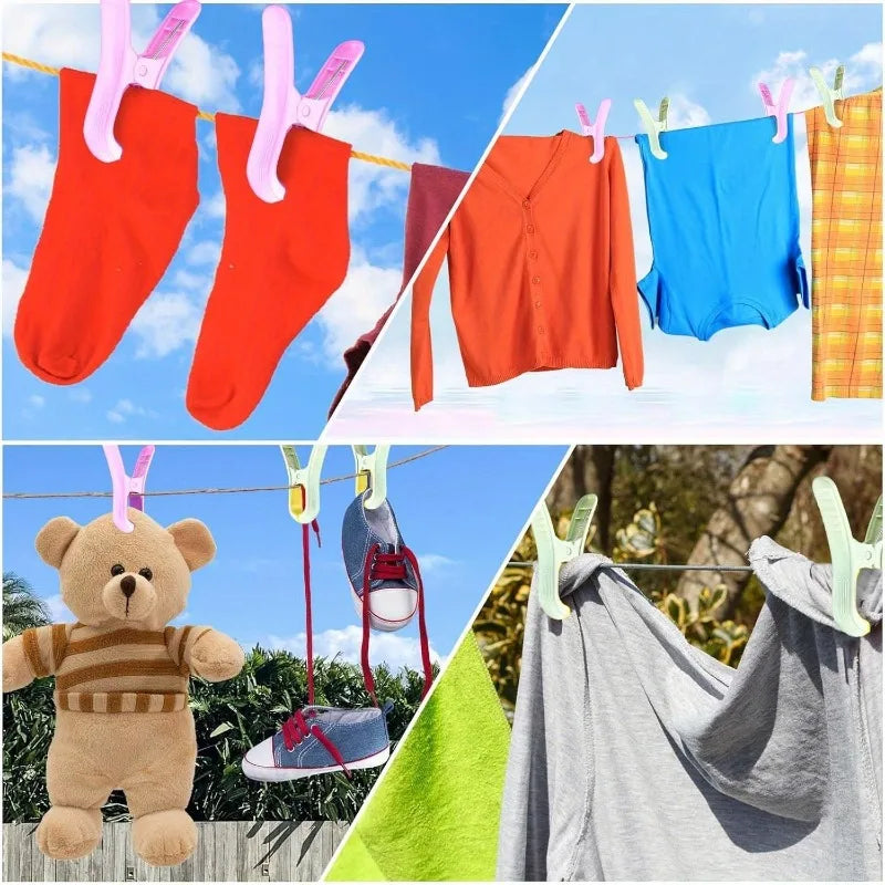 2 Large Beach Towel Clips Windproof Non-slip Clothes Pegs Sun Qme