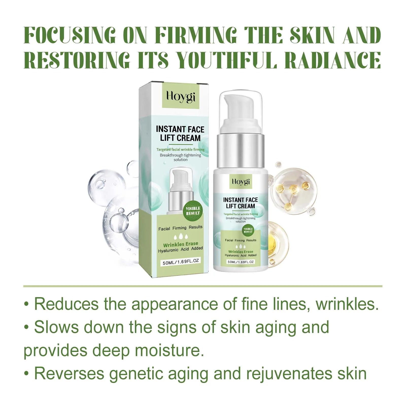 Hyaluronic Acid Face Cream Deep Hydrating & Plumping Firming Brightening Shrink Pores Moisturizing Smoothing Collagen Face Cream Qme