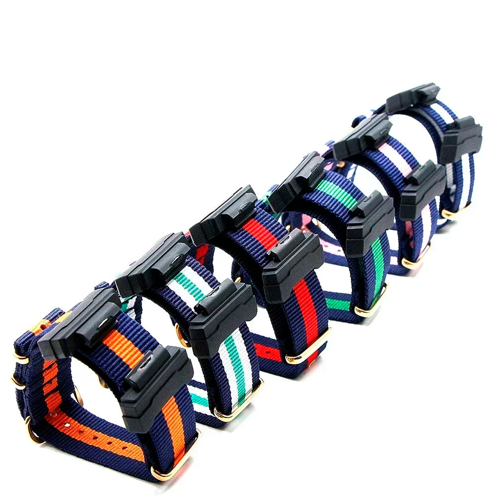 Nylon Watch Strap for Casio G-Shock GA100 GA120 GA110 GA400 Men Women Gold Buckle Replacement Watchband Bracelet Qme
