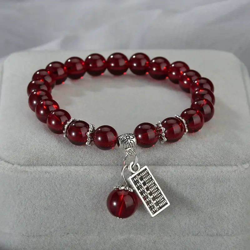 b20 Natural Stone Agate Amethyst Abacus Beaded Bracelet Men and Women Magnetic Health Protection Fashion Jewelry Gifts Qme