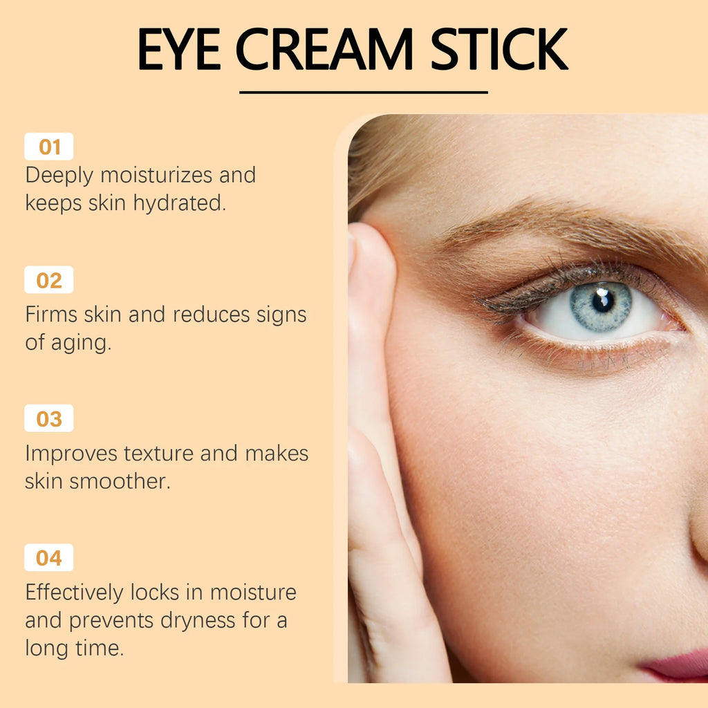 Turmeric Retinol Eye Cream Stick Anti Puffiness Dark Circle Removal Eye Bag Stick Fade Fine Line Brighten Moisturizing Skin Care Qme