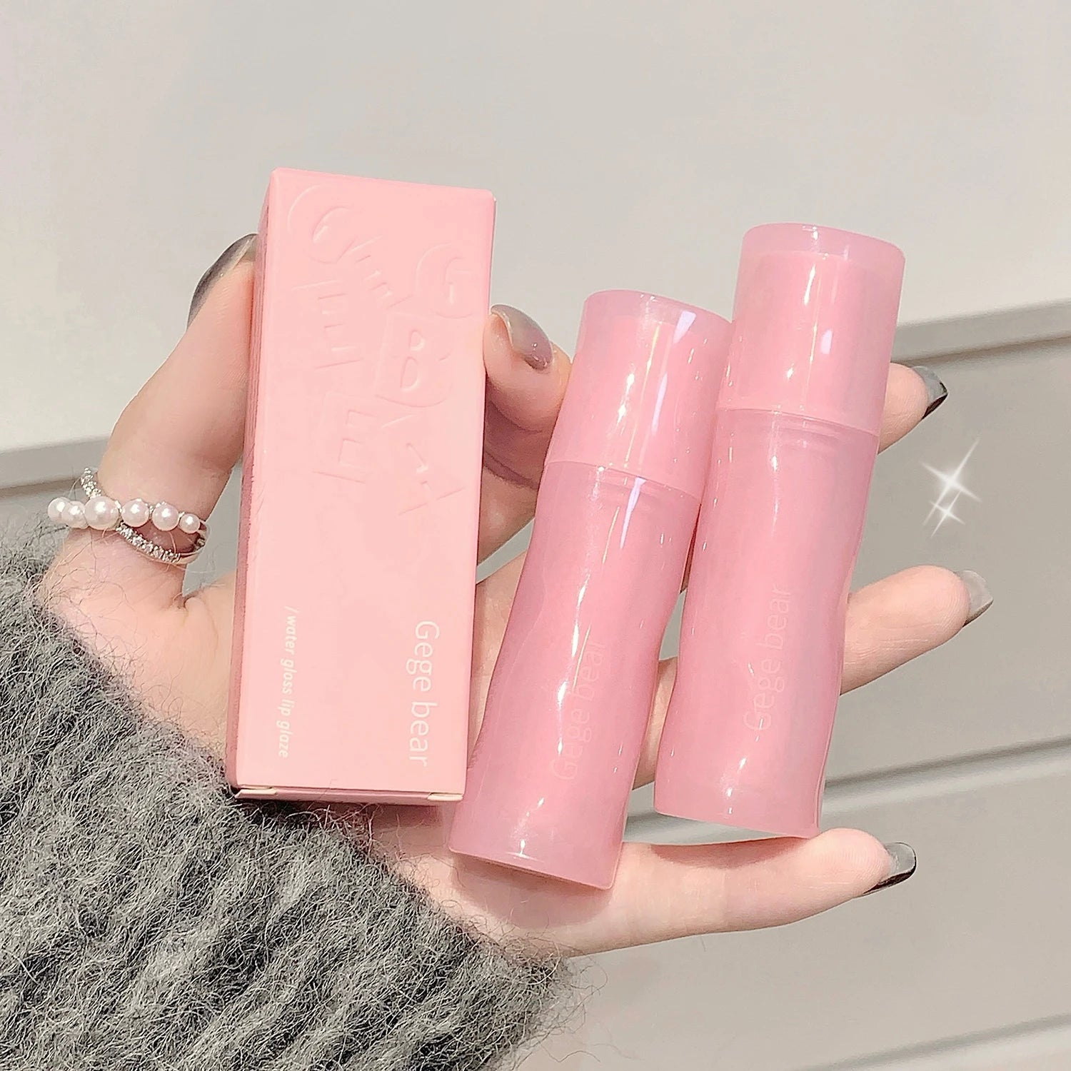 Gege Bear Light Mirror Water Gloss Lip Glaze Moisturizing Valentine's Qme