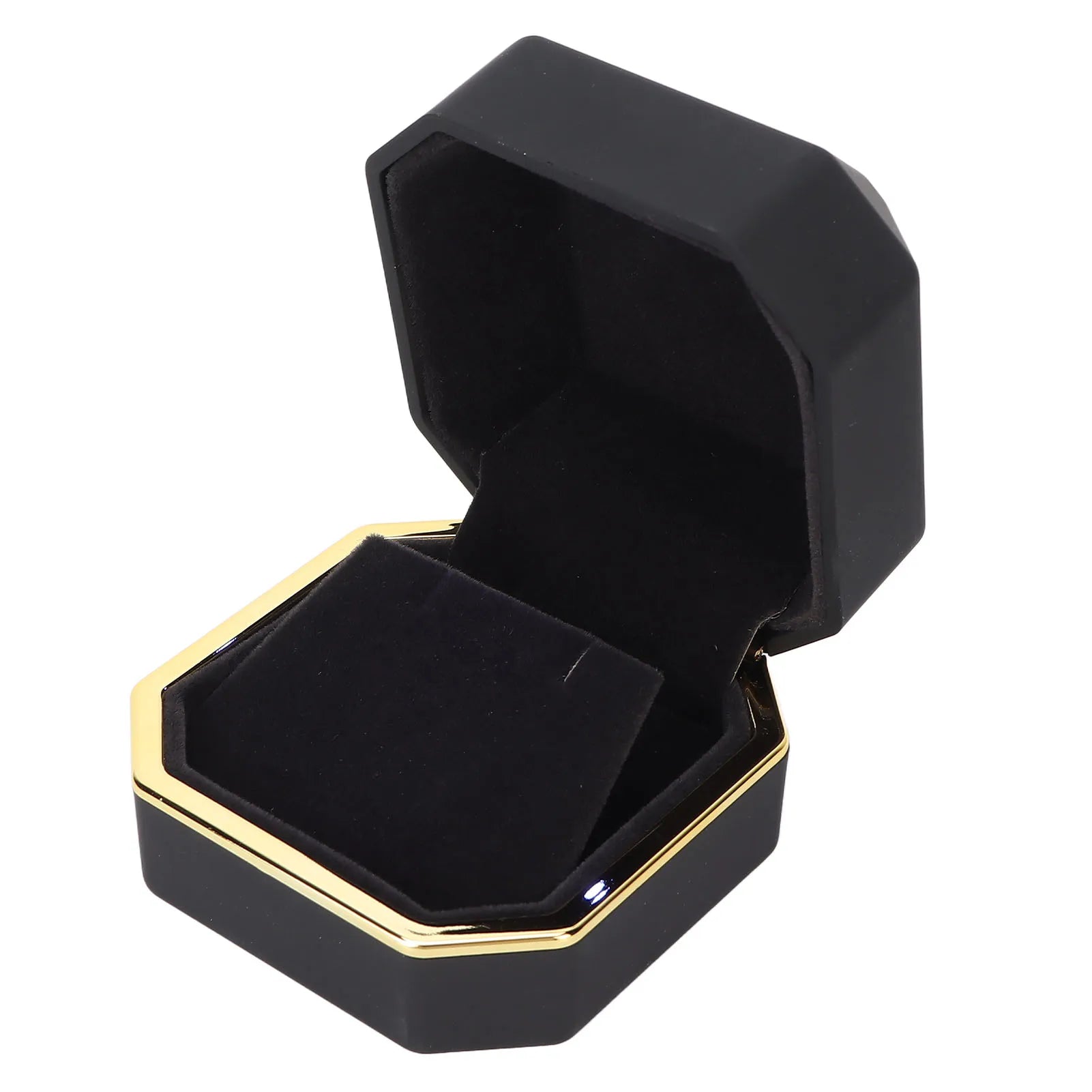Earring Gift Box Jewelry Display Case LED Lighted Jewelry Gift Box Earring Ear Stud Display Case for Proposal Engagement Wedding Qme