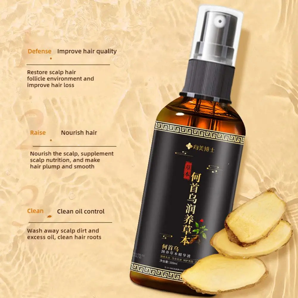 Hair Loss Solution Growth Serum Spray Men Women Polygonum Multiflori Qme