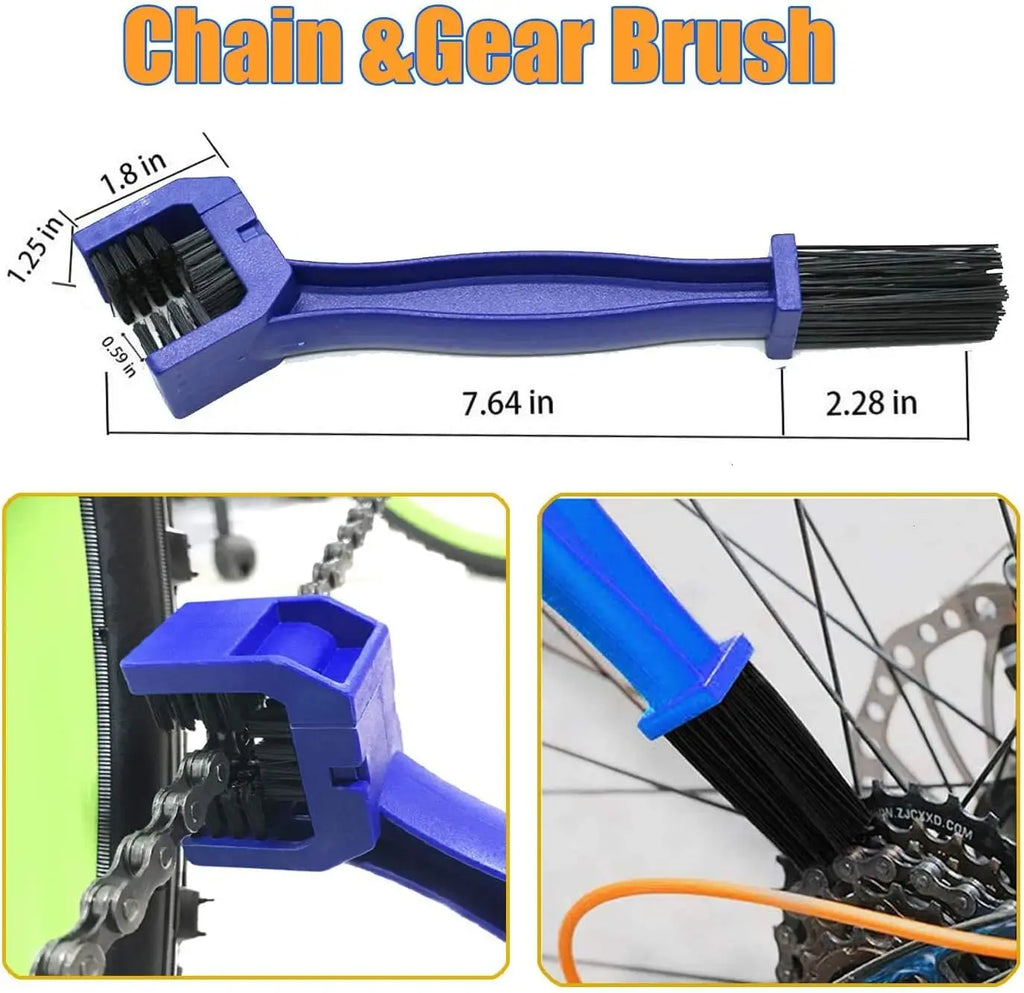 8PCS Bike Cleaning Tool Set Bicycle Clean Brush Kit for Bike Chain/Tire/Sprocket Cycling Corner Stain Dirt Clean Fit Qme