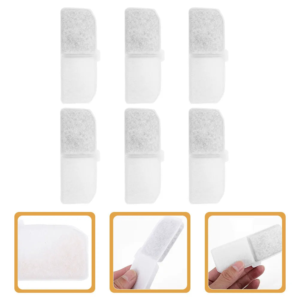6Pcs Pet Water Fountain Filters Replacement Cat Dog Water Fountain Filter Tool for Effective Odor Chlorine Removal Qme