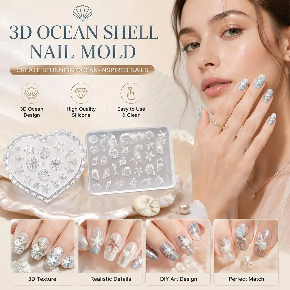 Marine Animals Design Nail Art Molds DIY 3D Summer Silicone Qme