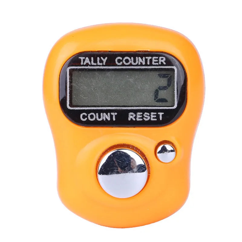 Electronic Digital Finger Ring Tally Counter Hand Held Knitting Row Qme Orange